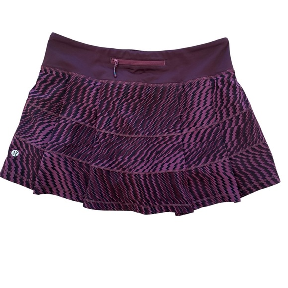 Lululemon Athletica Pace Rival Purple Patterned Skirt With Shorts Like New - Picture 5 of 8